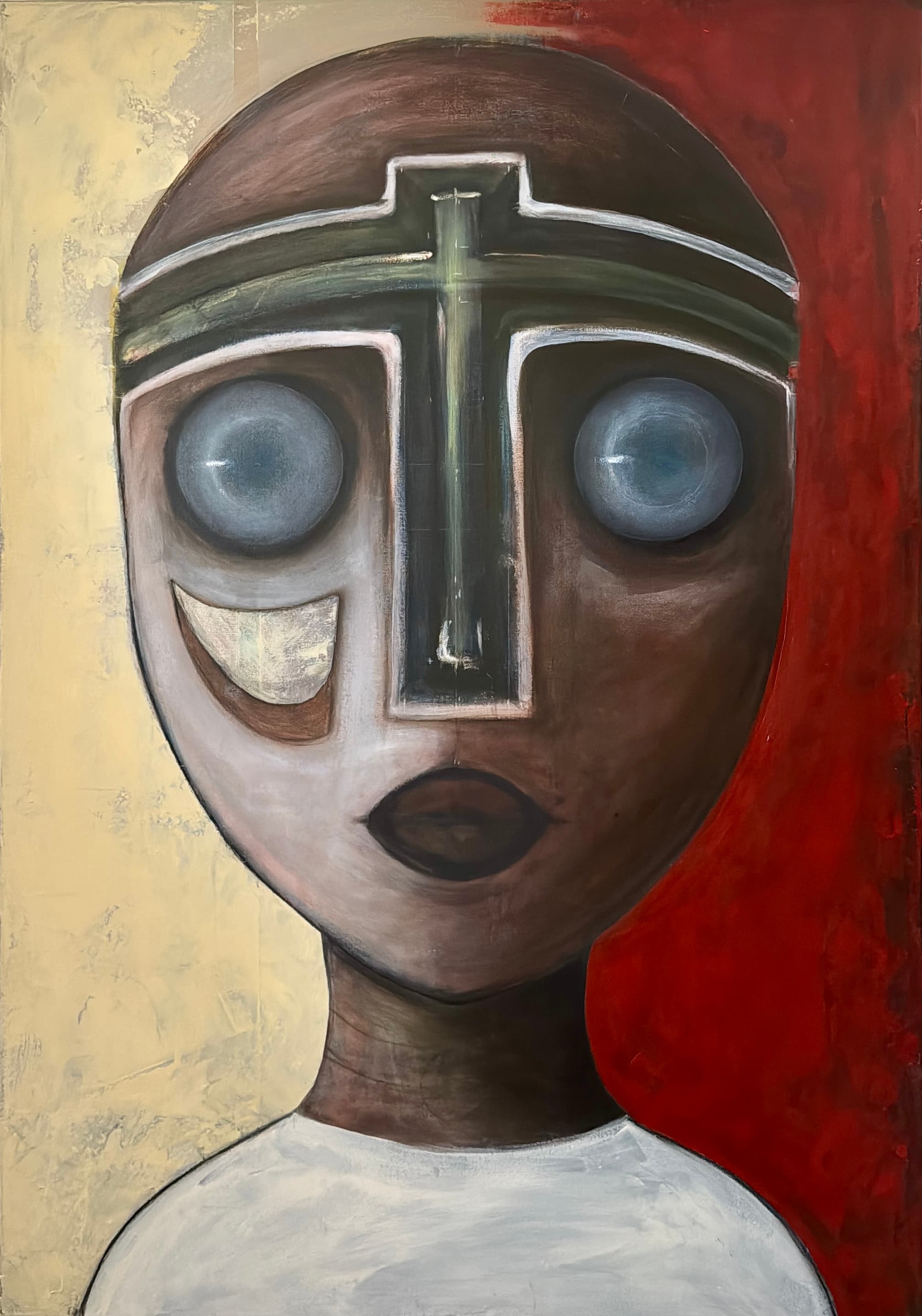 Técnica mixta sobre tela, pieza única, 'Inocencia' de Thania Liz Rojo, 2026, 100×70 cm